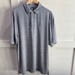 FootJoy Men's Polo in Gray with Yellow Stripes size 2XL - Logo Grayhawk Golf Clu